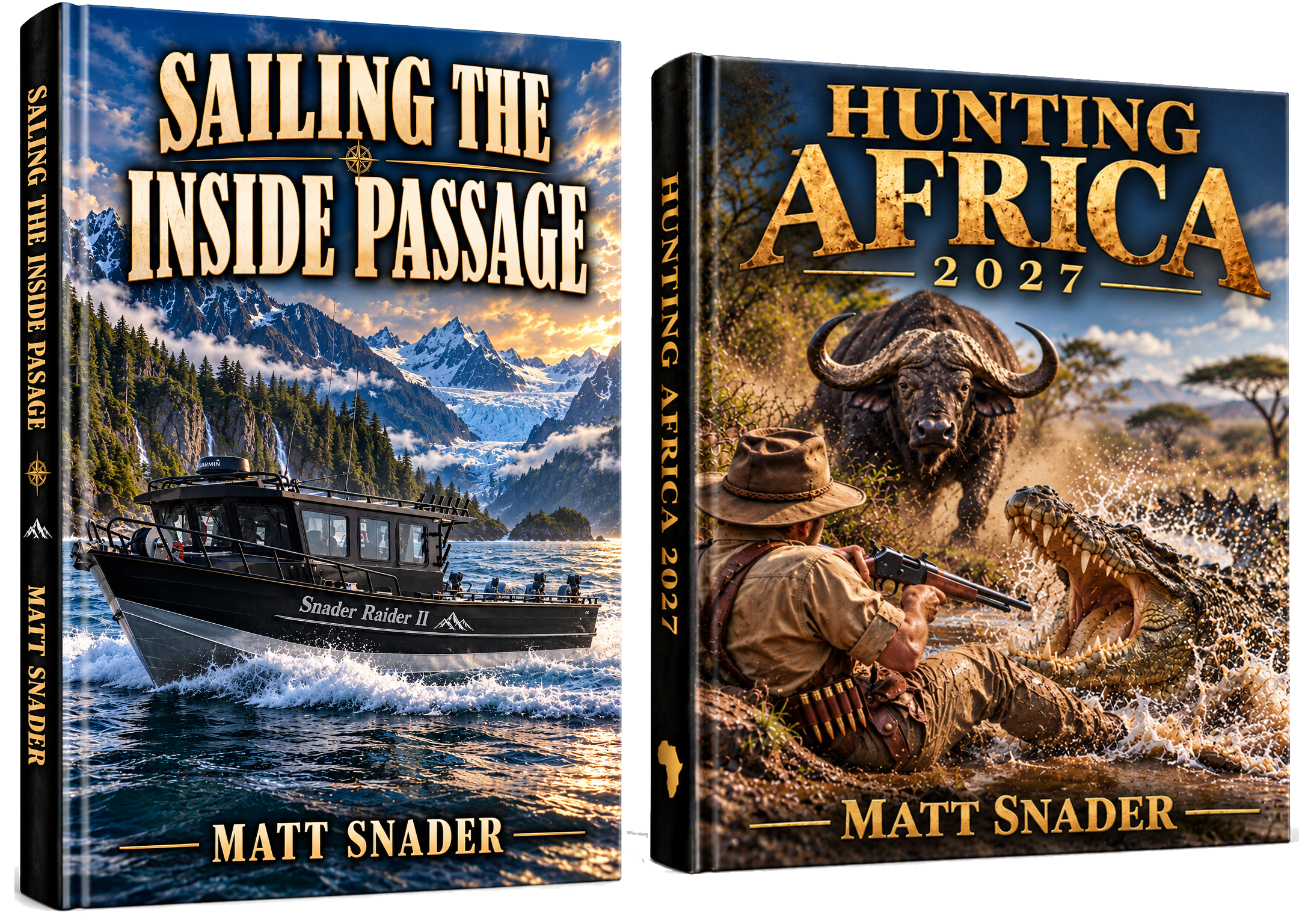 Sailing the Inside Passage | Book 18 Autographed Special Edition Hardcover + Hunting Africa 2027 | Book 17 Autographed Special Edition Hardcover & Experiences